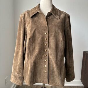 Coldwater Creek Brown Suede Leather Jacket
